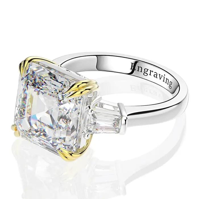 OEVAS 100% 925 argent Sterling haute teneur en carbone Citrine diamant pierres précieuses bague de fiançailles de mariage bijoux fins cadeau en gros