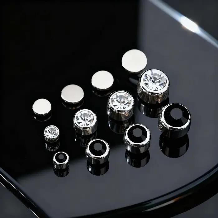 1 paire de boucles d'oreilles à Clip magnétique en Zircon rond pour hommes et femmes