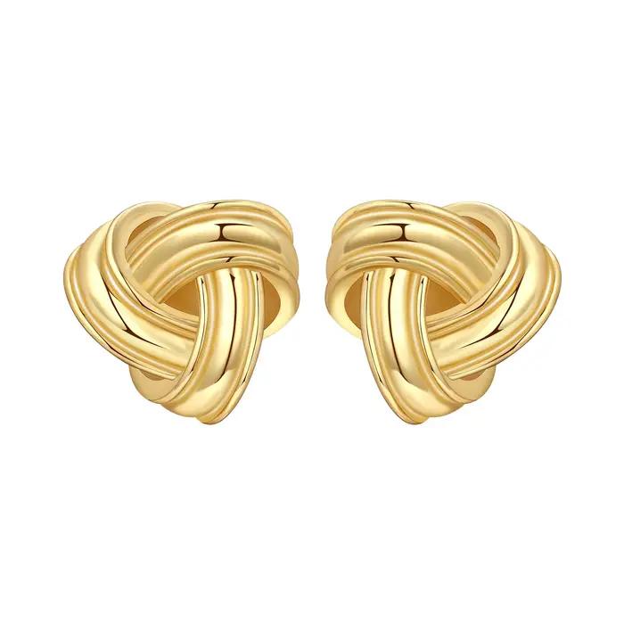 MISEFF – boucles d'oreilles en argent Sterling S925, élégantes, classiques, à nœud, plaquées or 18 c