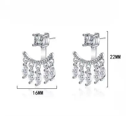 Boucles d'oreilles pendantes détachables 2 pierres en moissanite taille marquise 6cttw pour femme