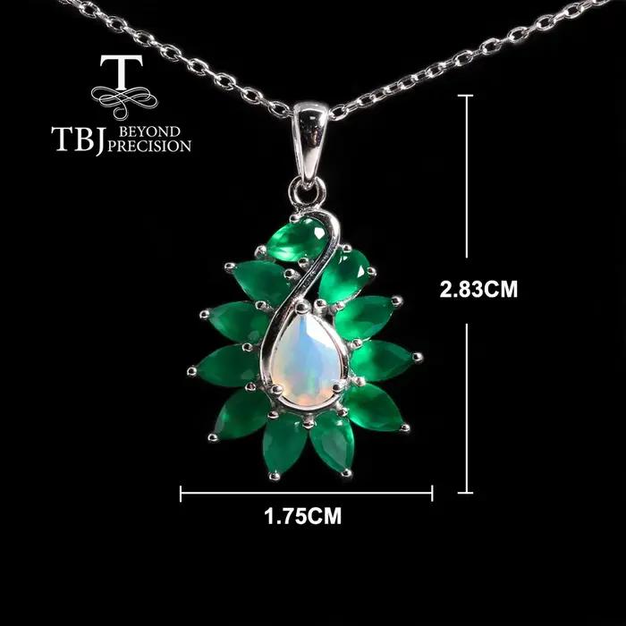 Collier pendentif en agate verte naturelle de luxe 2026 avec opale
