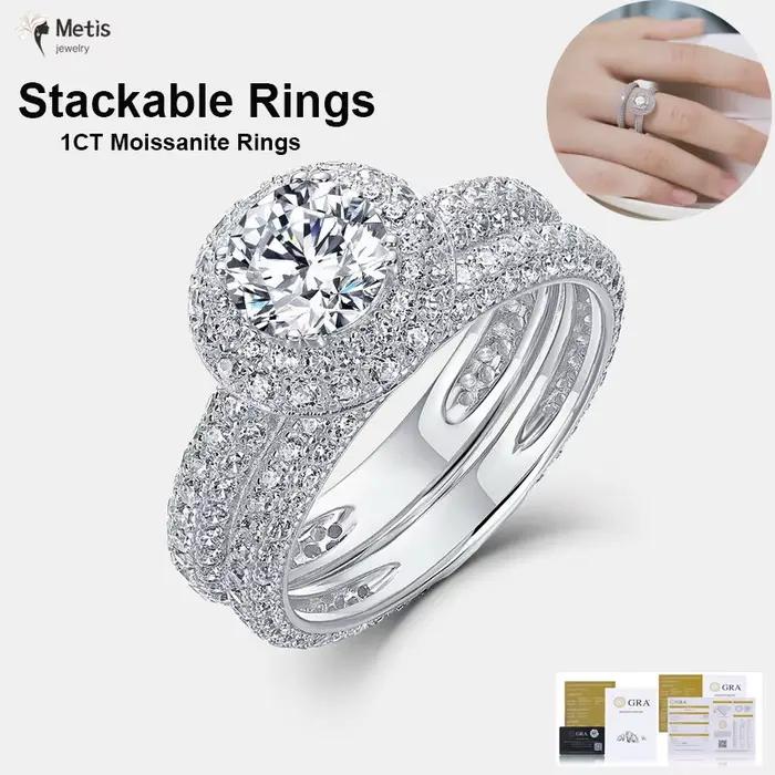 Metis – bague de luxe en Moissanite, certificat GRA, bagues en diamant de laboratoire, bijoux de mariage pour femmes, plaqué or 18 carats, argent S925