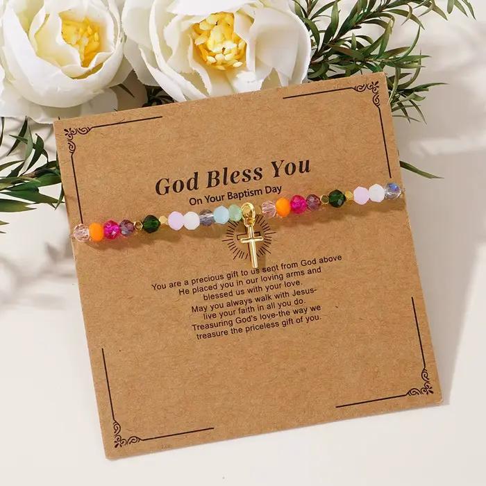 Bracelet de perles de cristal carrées croisées pour femmes