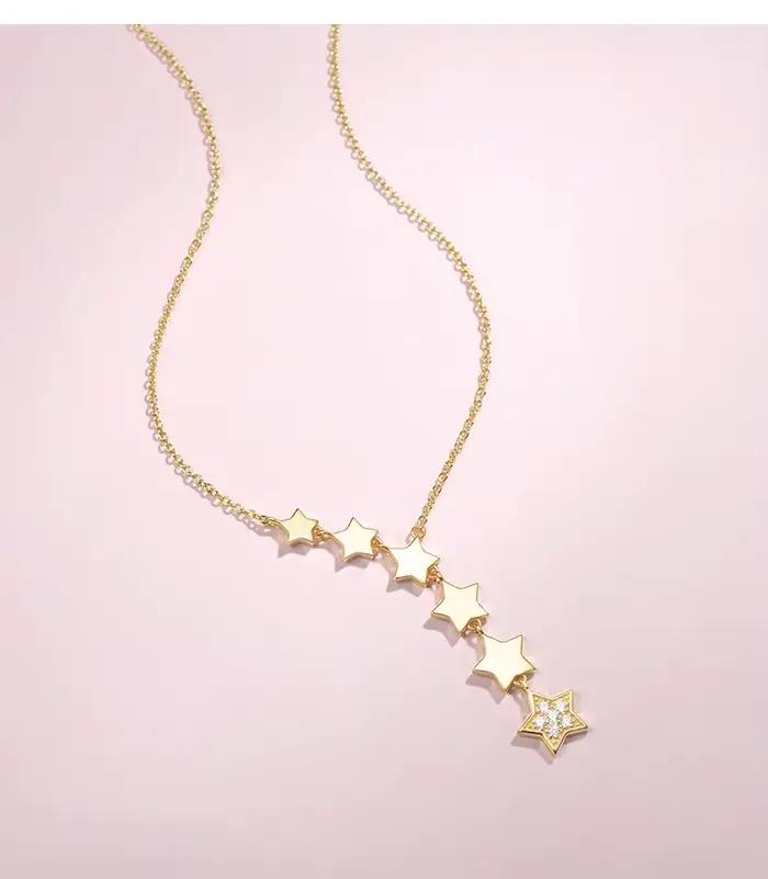 XIYANIKE 316L acier inoxydable étoiles Zircon colliers breloques chaîne