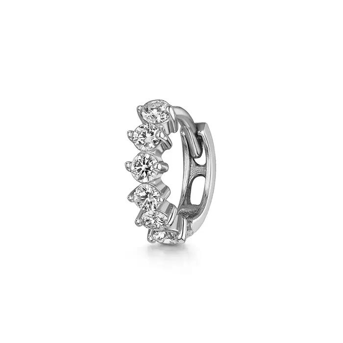 Boucles d'oreilles en argent sterling 925 serties de zirconium blanc étincelantes pour femmes et filles occasions spéciales partys mariage anniversaire engagement