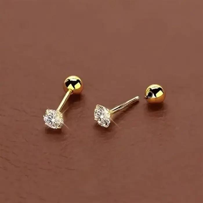 3 paires de boucles d'oreilles rondes classiques en zircone pour femmes