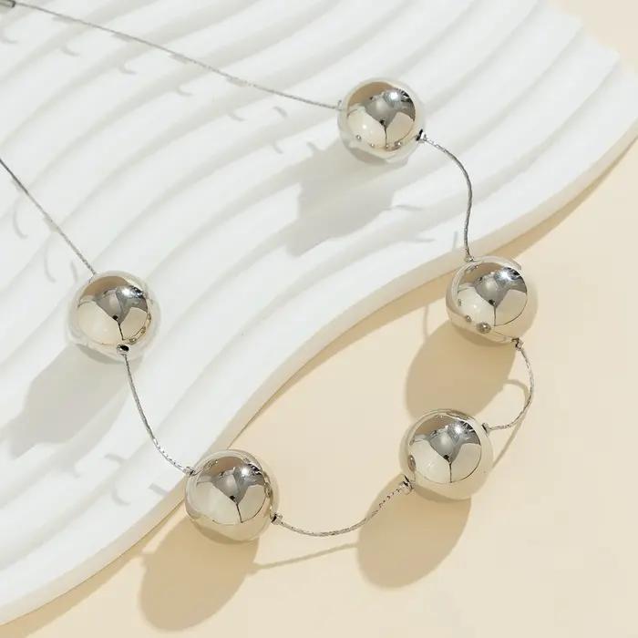 Collier ras du cou créatif en acrylique perles de grande boule pour femmes style Punk Goth chaîne de cuivre occasionnelle party accessoris gothique