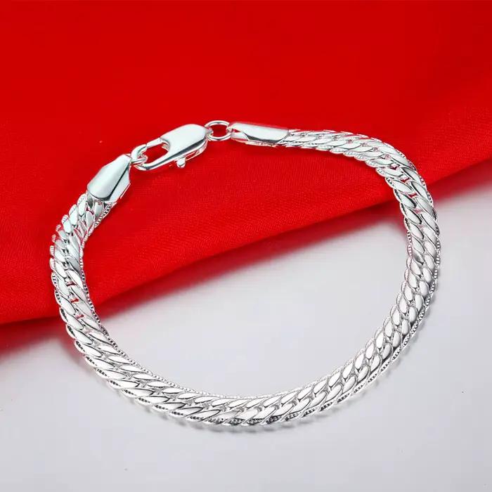 Bracelet en argent regardé 925 pour hommes et femmes