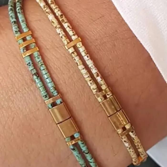 Boho MIYUKI Tila Bracelet de perles pour femmes charme mode élégant corde chaîne réglable coloré