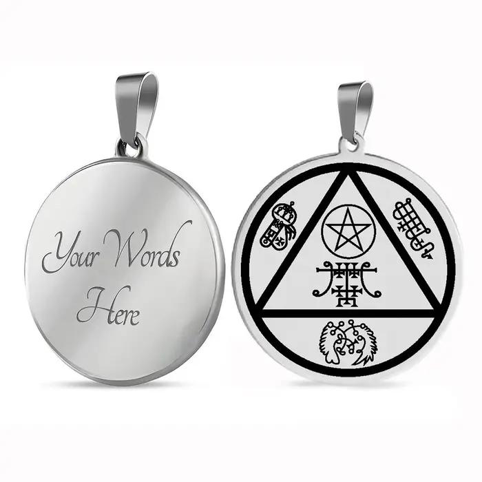 Collier Talisman d'Argent pour Abondance Homme Occasions Spéciales Acier Inoxydable Prospérité Élégant Pendentif Occasions Spéciales