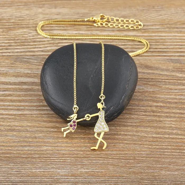 Nidin – collier plaqué or exquis pour maman et fille