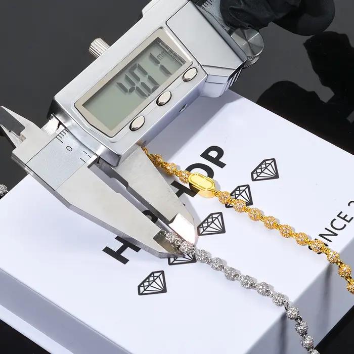 Bracelet en diamant pour femmes perle ronde exquise 4mm laiton brillant boucle printemps bijoux luxe occasions spéciales unisexe argent or