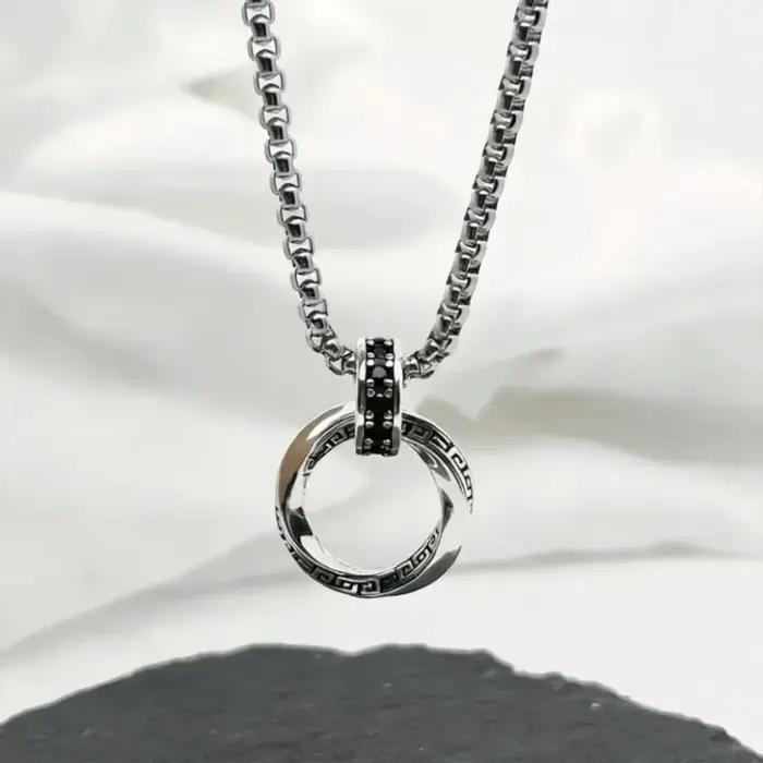 Collier Pendentif Homme Vintage en Argent Sterling 925 Hip Hop pour Femme