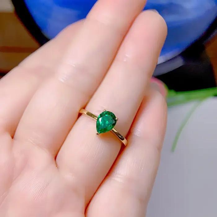 Colombie bague émeraude en argent Sterling 925