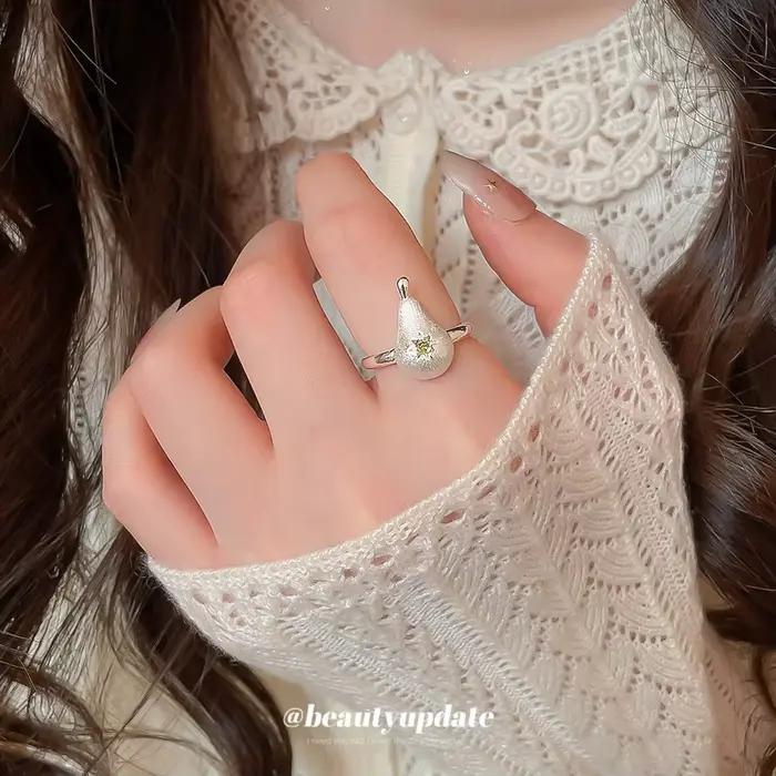 Bague ouverte Design Sense en zircon et perle parfumée, Nouveauté 2026, style Ins, pour l'index, luxe léger, haute qualité, bijoux pour hommes