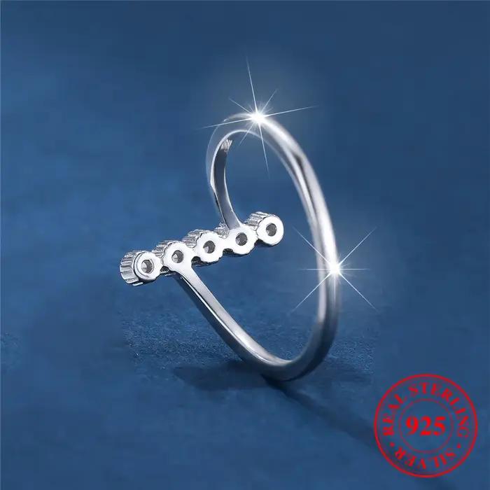 Bague de fiançailles ronde en argent regardé 925 véritable pour femme