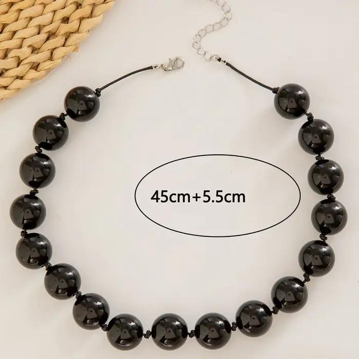 Collier de couleur bohème monocouche grandes perles personnalité exagérée