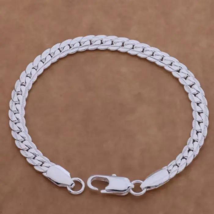 Bracelet en argent regardé 925 pour hommes et femmes