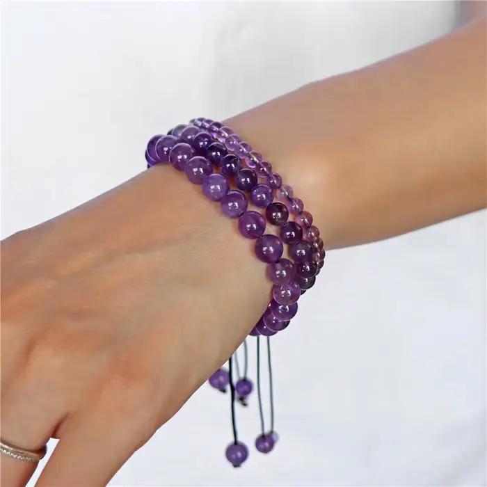 Bracelets minimalistes en Amazonite véritable pour femmes et hommes