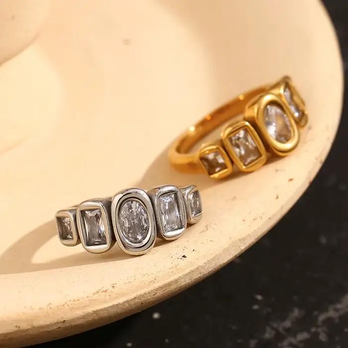 La. Muses – bague géométrique en Zircon brillant pour femmes