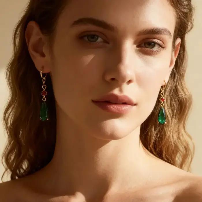 Boucles d'oreilles élégantes en cristal, inspirées du château mobile de Hayao Miyazaki, perles rouges, cadeau de bijoux de Noël Unique pour femme occasions spéciales