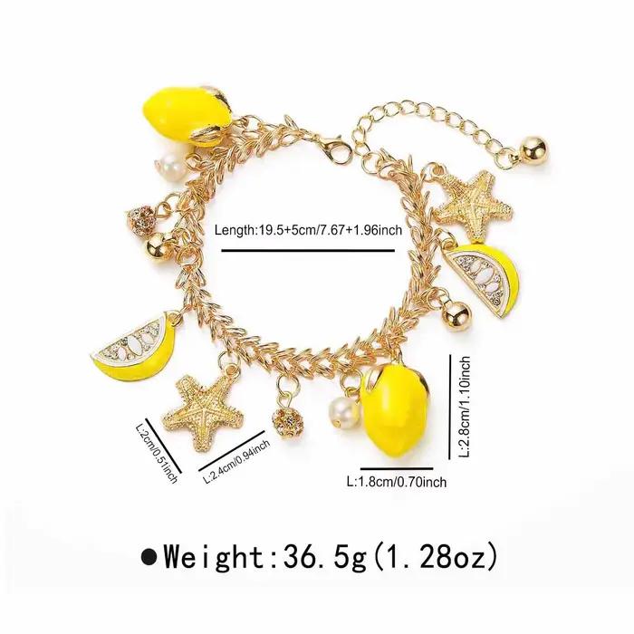 Bracelet pendentif citron vert pour femme, léger et confortable, idéal pour le quotidien, printemps-