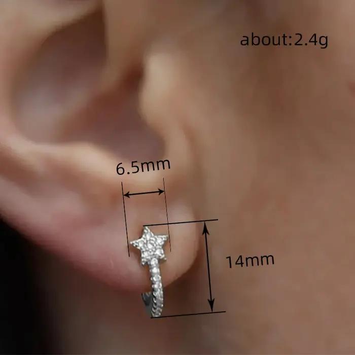 Huitan – boucles d'oreilles étoile à la mode avec CZ éblouissant