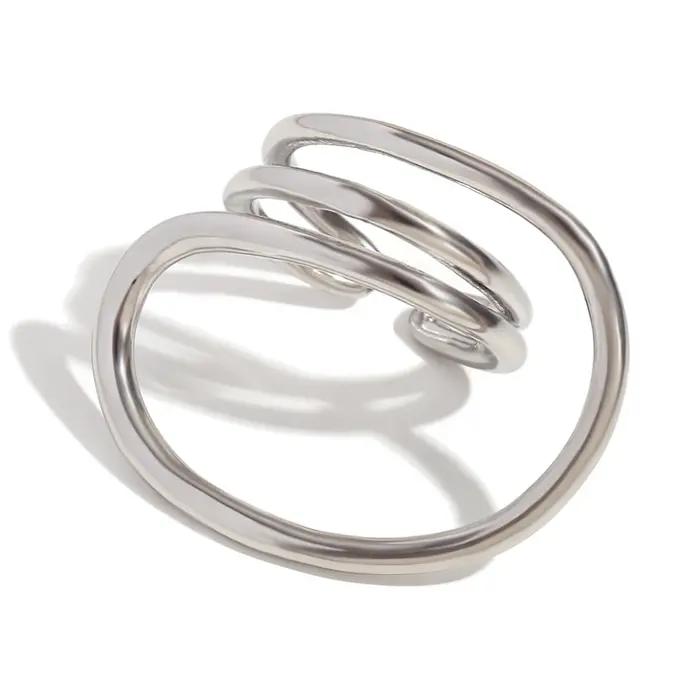 E.B.belle-Bague à Lignes Géométriques Déformées pour Femme