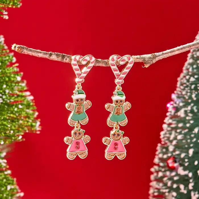 Boucles d'oreilles à pampilles de noël pour femmes