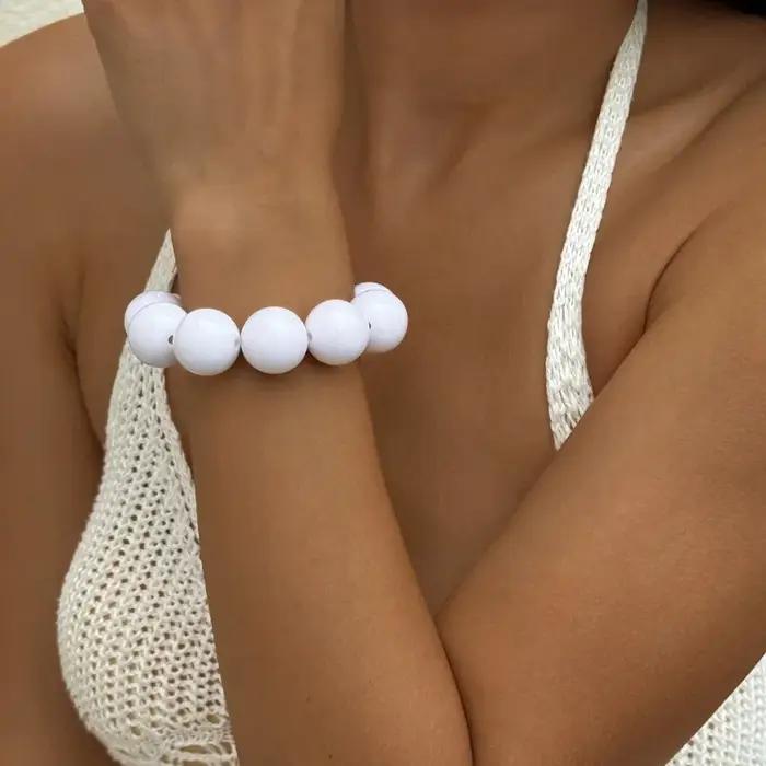 Bracelets colorés en grosses perles pour femmes