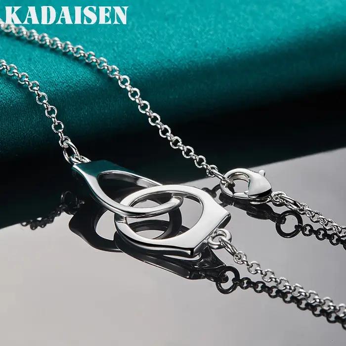 Collier avec pendentif menottes en argent sterling 925