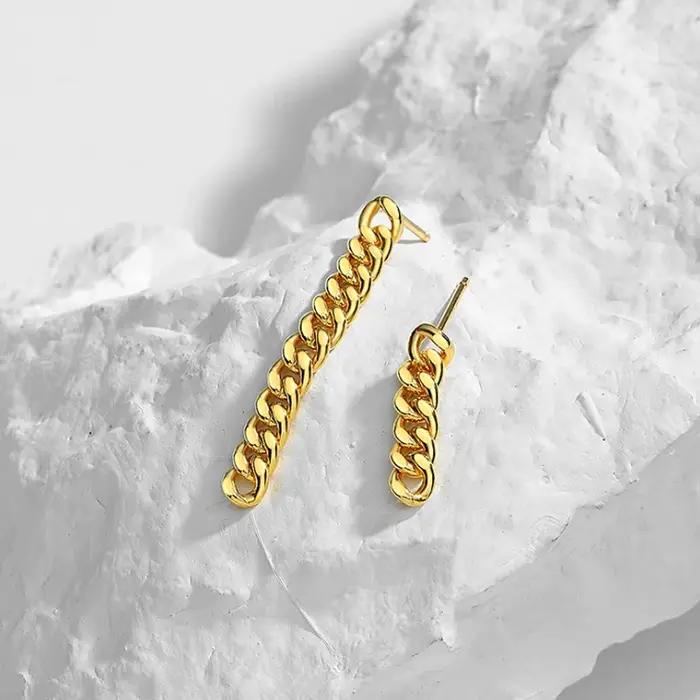 Boucles d'oreilles en argent sterling 925 asymétriques personnalisées pour femmes occasions spéciales engagement mariage cadeau