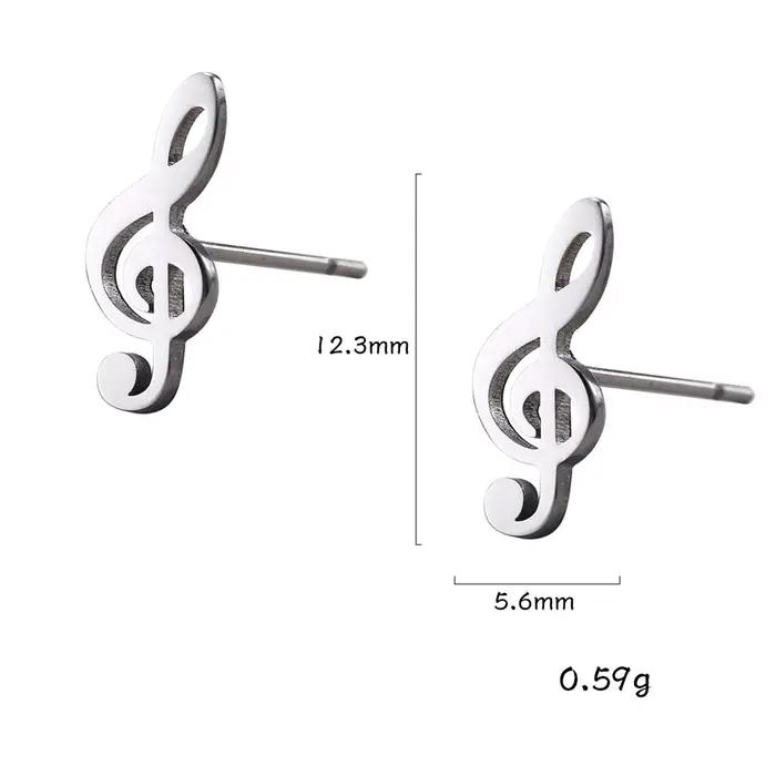 Boucles d'Oreilles en Acier Inoxydable en Forme de Note de Musique Cadeau Pour Femme Homme Sœur Occasions Spéciales