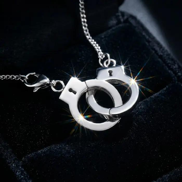 Collier pendentif menottes en acier inoxydable 316L