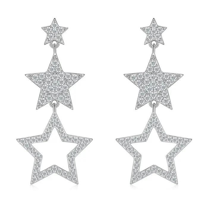 Wong Rain – boucles d'oreilles en argent sterling 925 scintillant