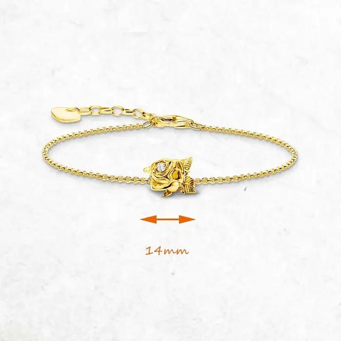 Bracelet doré à fleur de Rose