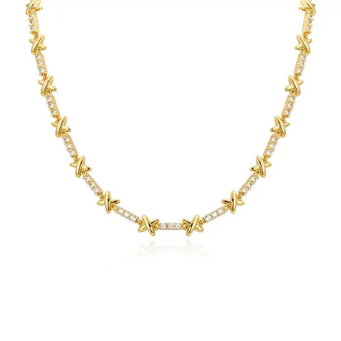Ensemble de bijoux Gemma en or plaqué 18 carats avec zircon cubique pour femmes