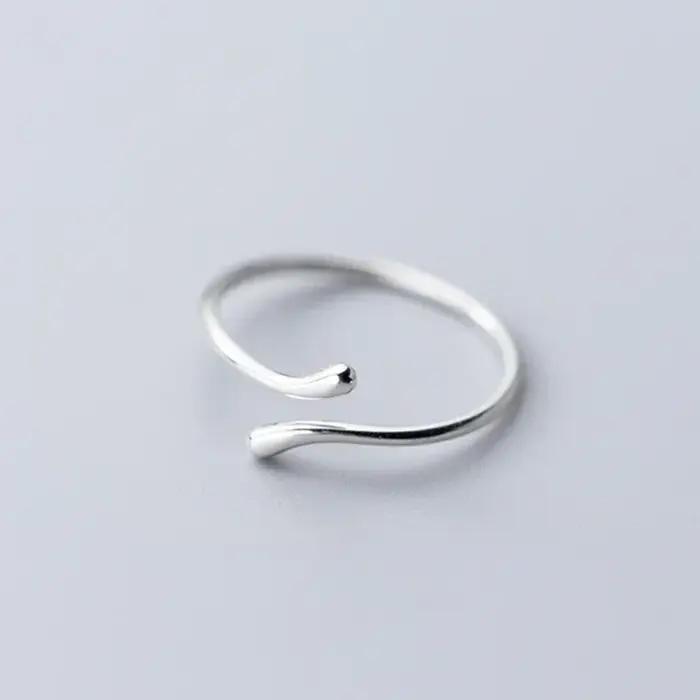 SOFTPIG – bague géométrique réglable en argent Sterling 925 véritable, pour femmes, bijoux fins de f