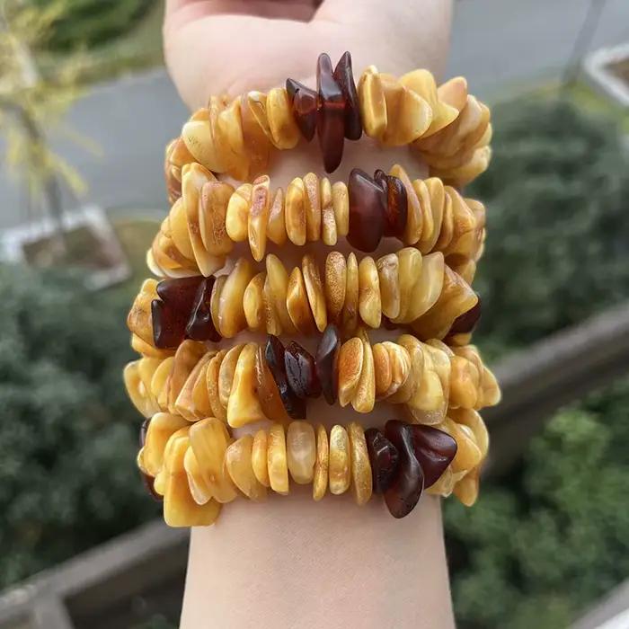 Bracelets en ambre véritable, cadeau 100% authentique, fait à la main, unisexe, miel de la baltique naturel, perles de cerise, ambre de guérison, fournisseur de bijoux à faire soi-même