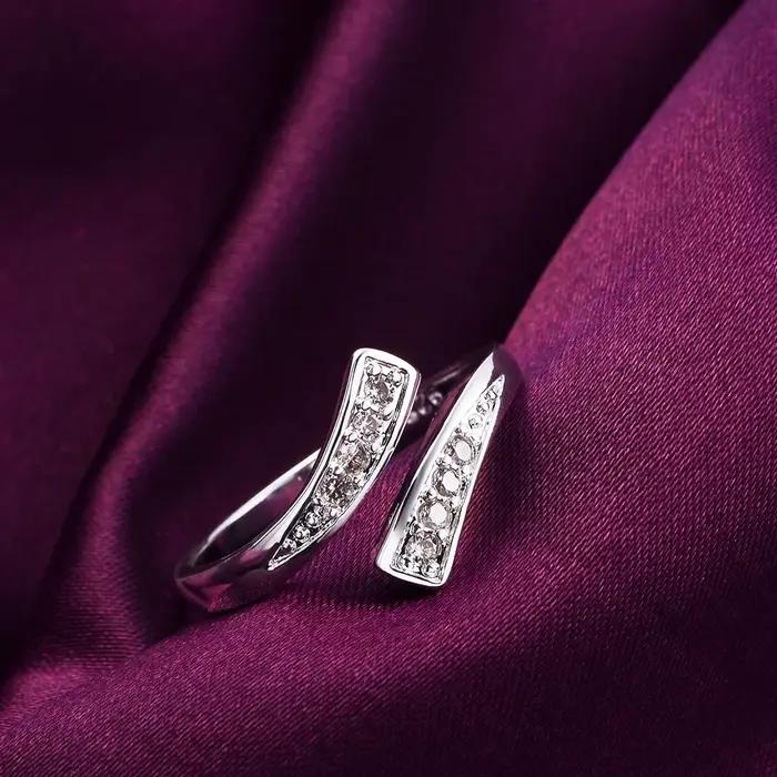 Bague en cristal en argent Sterling 100% pour femmes