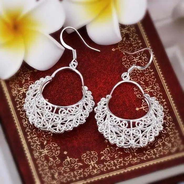 Boucles d'oreilles vintage en argent sterling 925 pour femmes, bijoux de luxe de styliste, cadeau d'