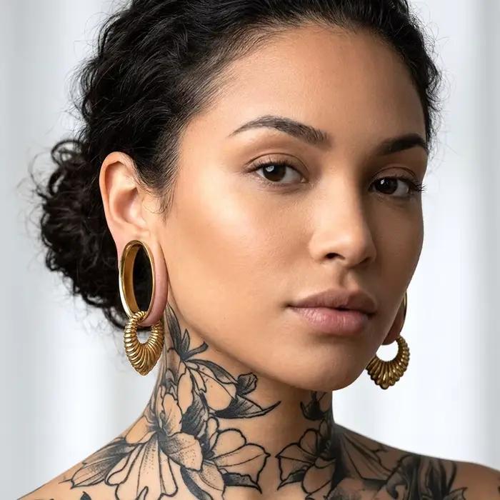 Twolobes 2PCS 316L Acier Inoxydable Écarteurs d'Oreille, Boucles d'Oreille Creuses pour Lobe, Poids d'Oreille Gothique Punk, Bijoux Corporels