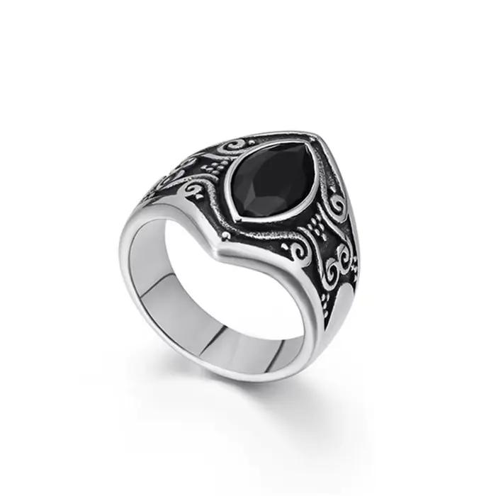 Bague en acier titane Vintage faite à la main pour hommes et femmes