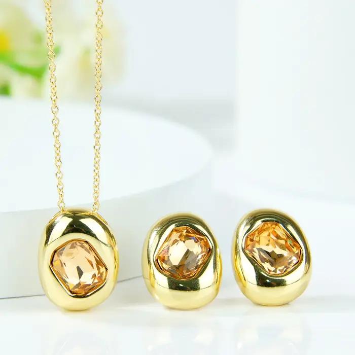 Ensemble de bijoux en cristal de luxe italien