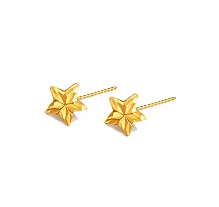 Boucles d'oreilles pompon à bulles en or rose véritable 18 carats pour femmes, bijoux fins, boule de perles, ligne, cadeau d'anniversaire, m750