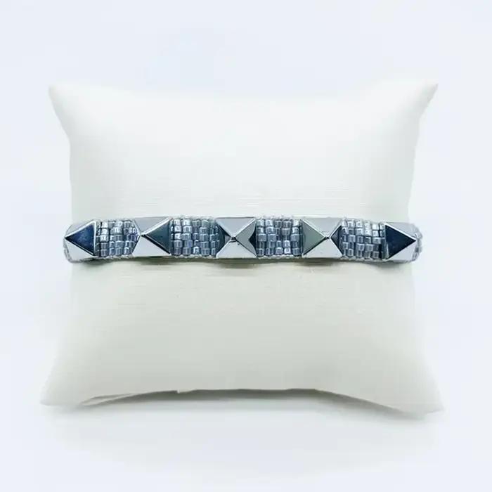 Bracelet de perles de riz originalité géométrie tricot à la main Design flèche bohême réglable mode femme Simple ensemble de bracelets de perles