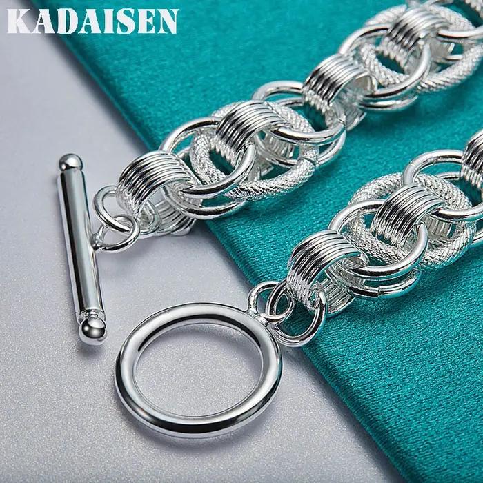 Bracelet à vis en argent sterling 925 pour femme et homme
