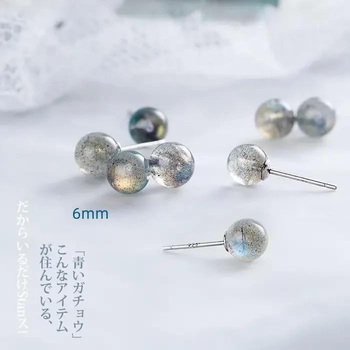 Boucles d'oreilles en argent Sterling 925 avec pierre de lune naturelle pour femmes occasions spéciales elegance chic soirée
