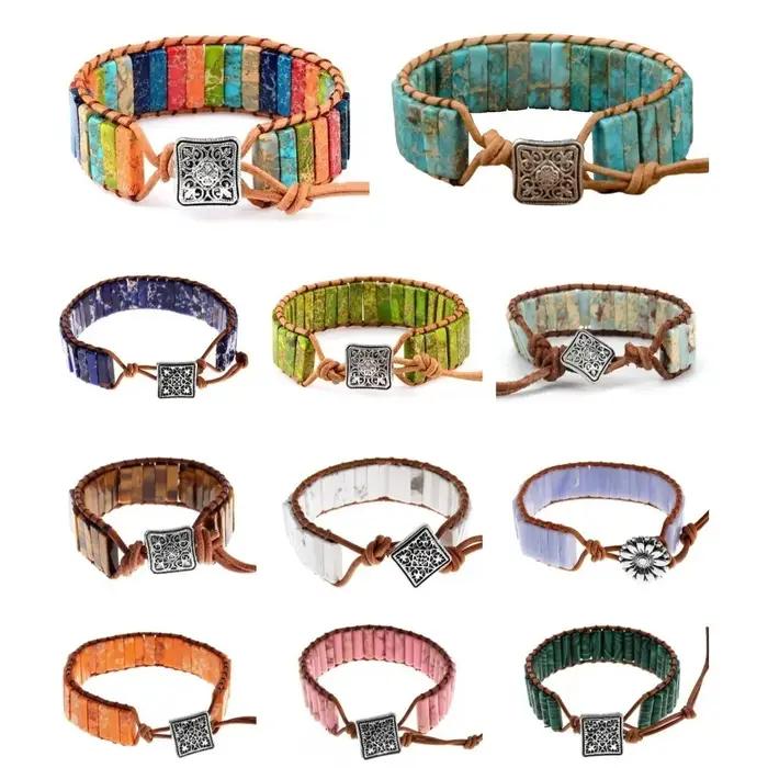 Bracelets tressés à la main avec perles