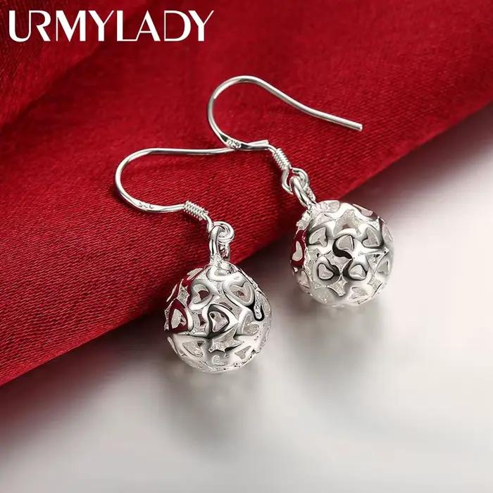 Boucles d'oreilles en argent Sterling 925 pour femmes, boucles d'oreilles boule de tempérament, cade